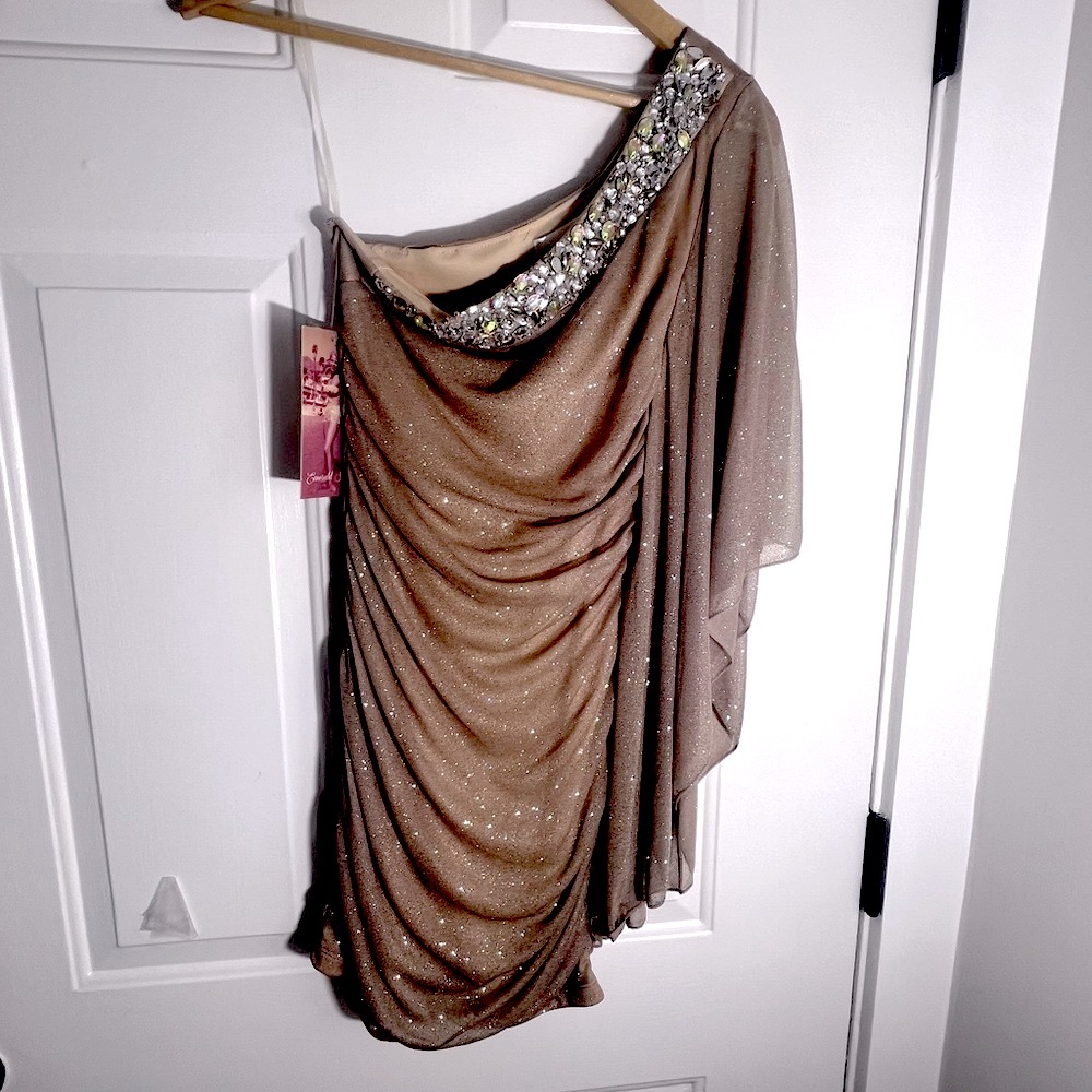 One shoulder evening dress